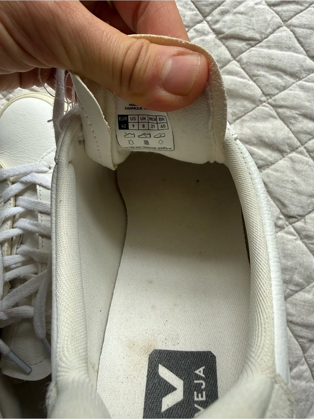 Veja White Leather Low-Top Sneakers